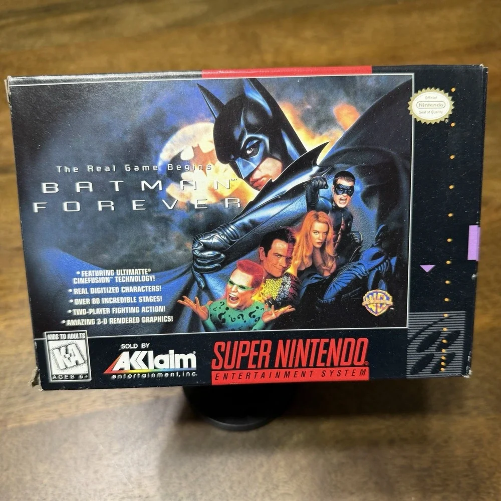 Batman Forever Super Nintendo Entertainment System SNES CIB Poster New Open Box